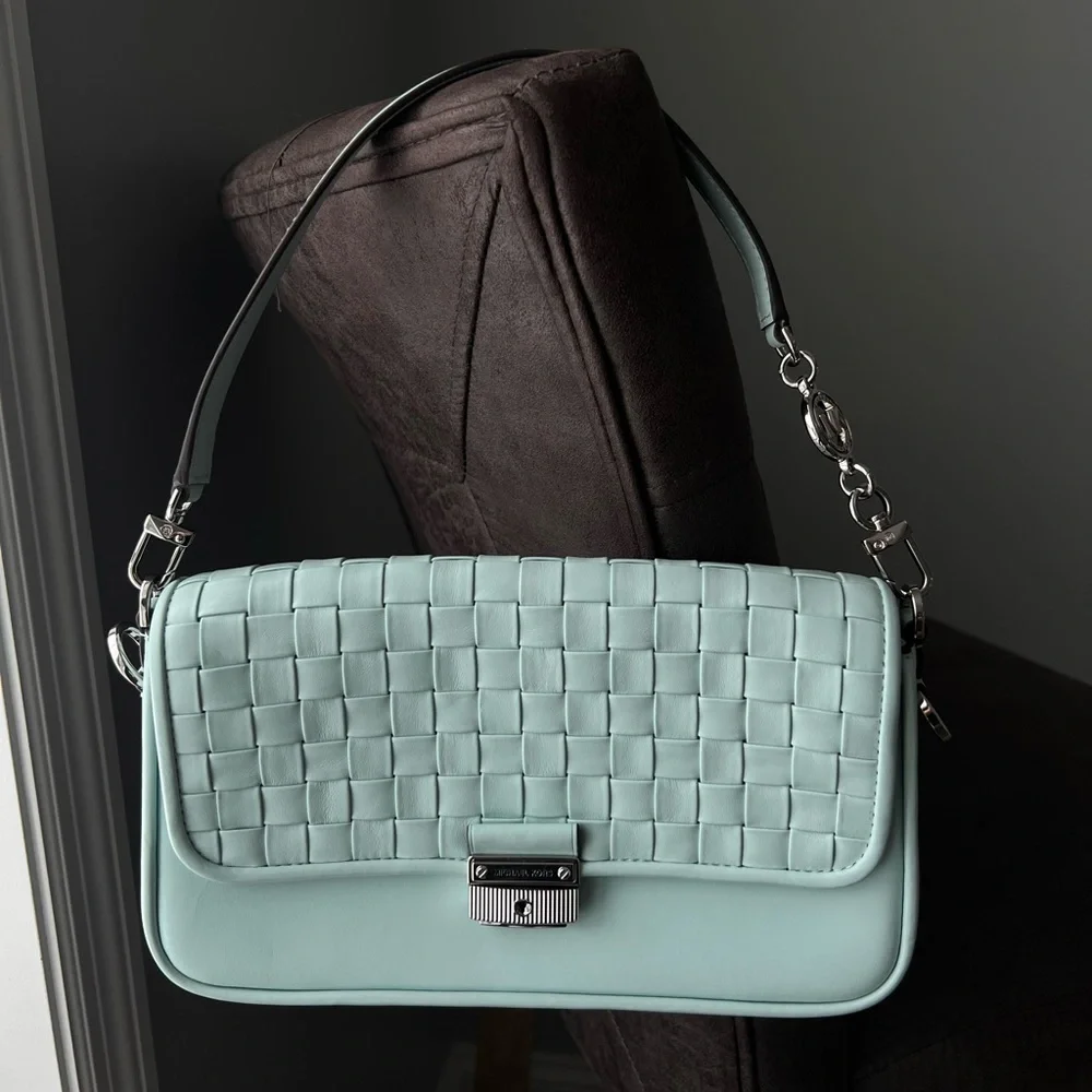 Michael Kors MK Bradshaw Small Woven Leather Convertible Shoulder Bag/Crossbody - Picture 9 of 16